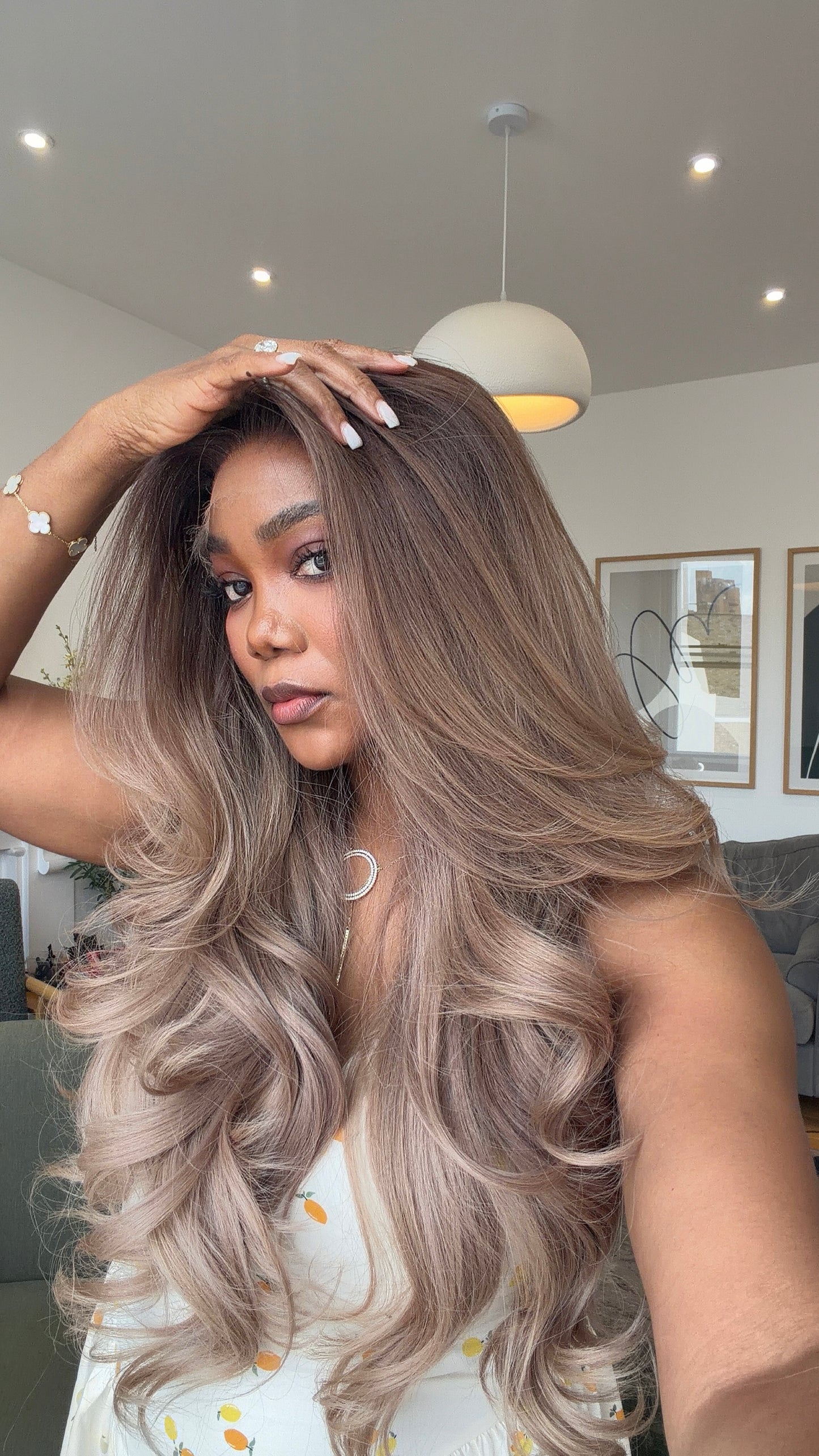 Blush Blonde Wavy Layered| HD Lace| 24 Inches