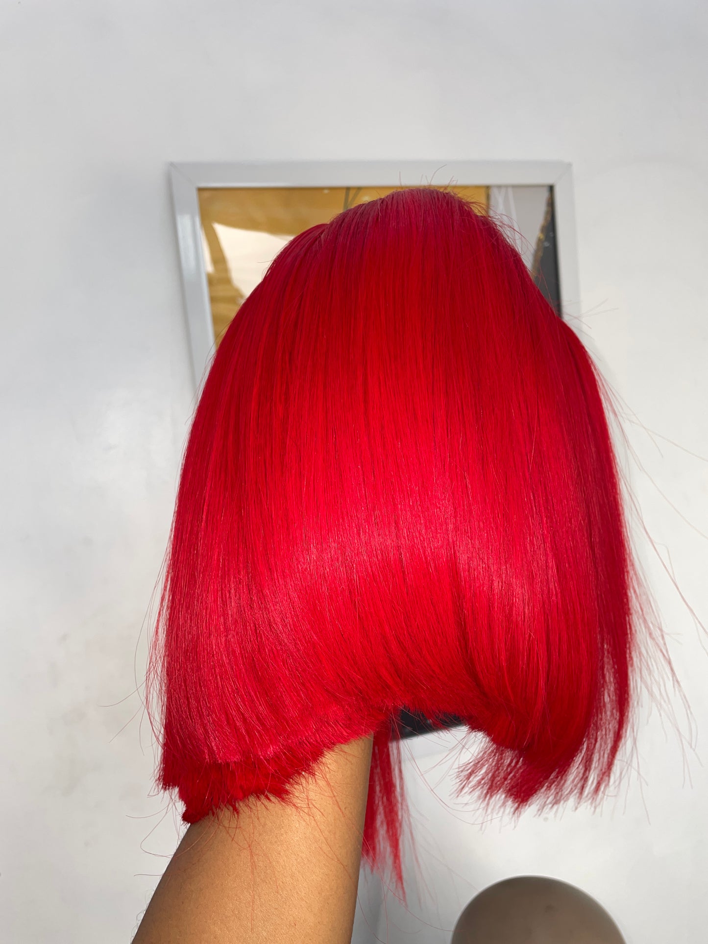 Frontal Bob wig in Scintillating Red with no roots 200g