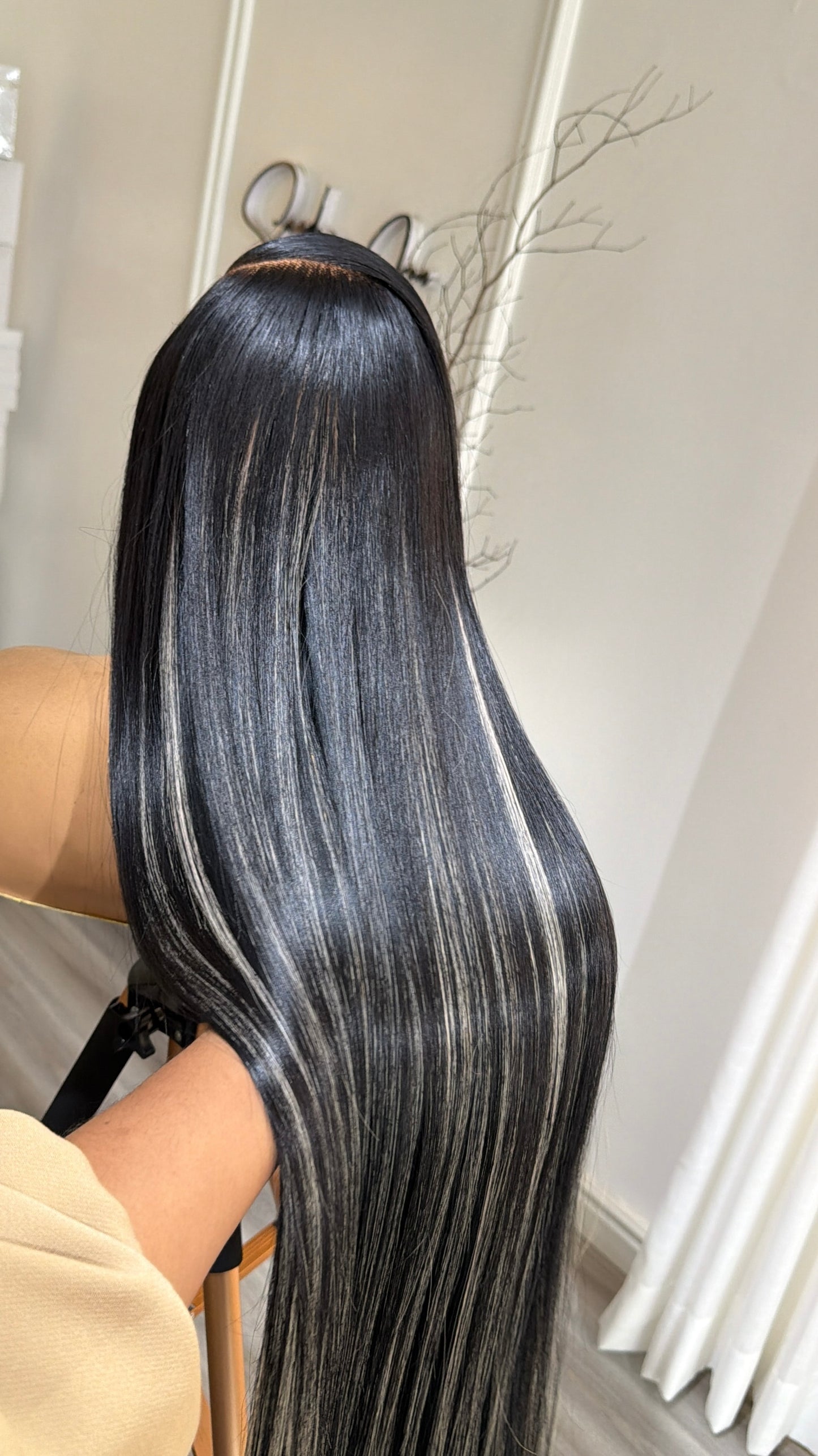 Buss down midnight black with stripes