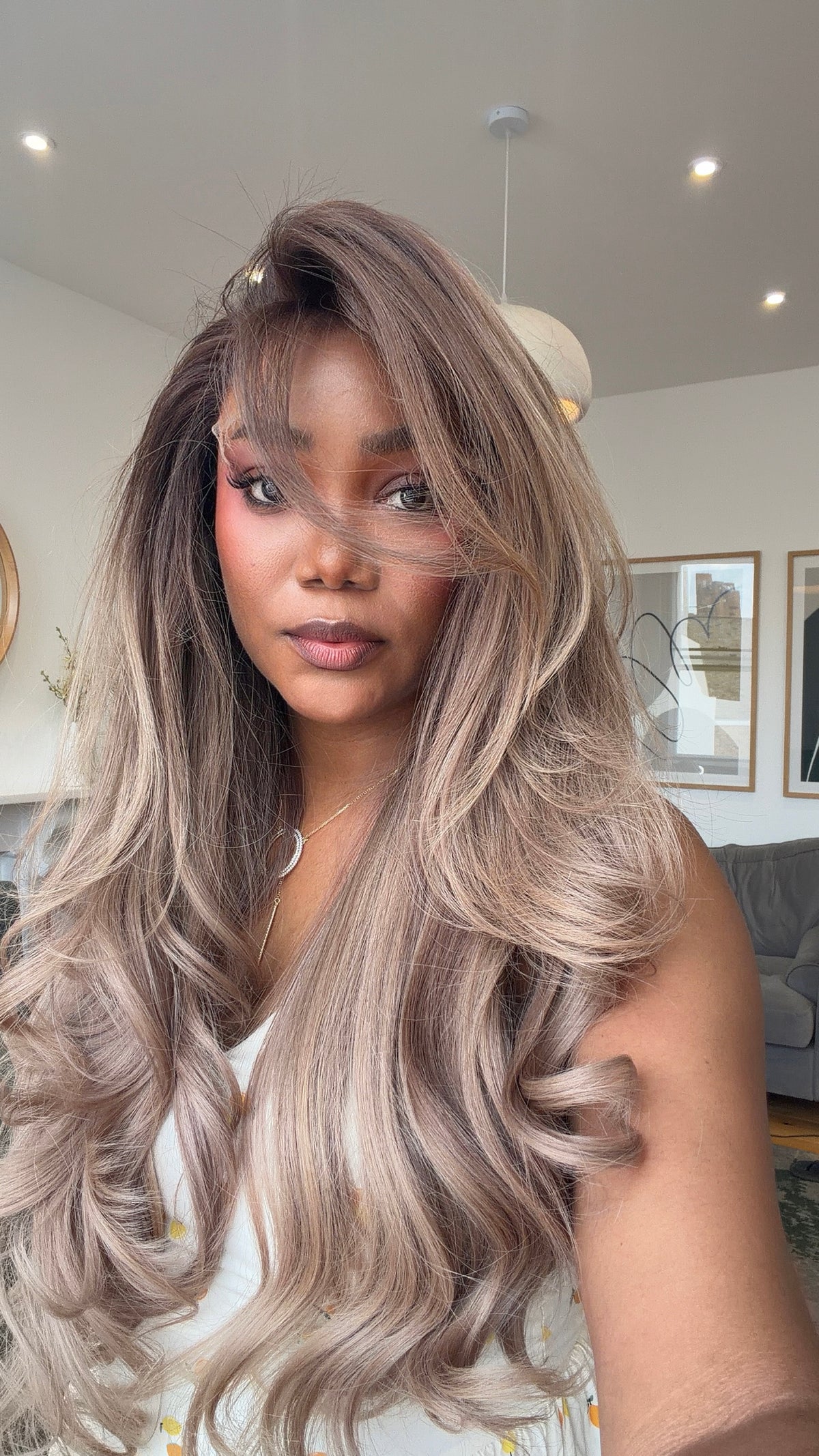 Blush Blonde Wavy Layered| HD Lace| 24 Inches