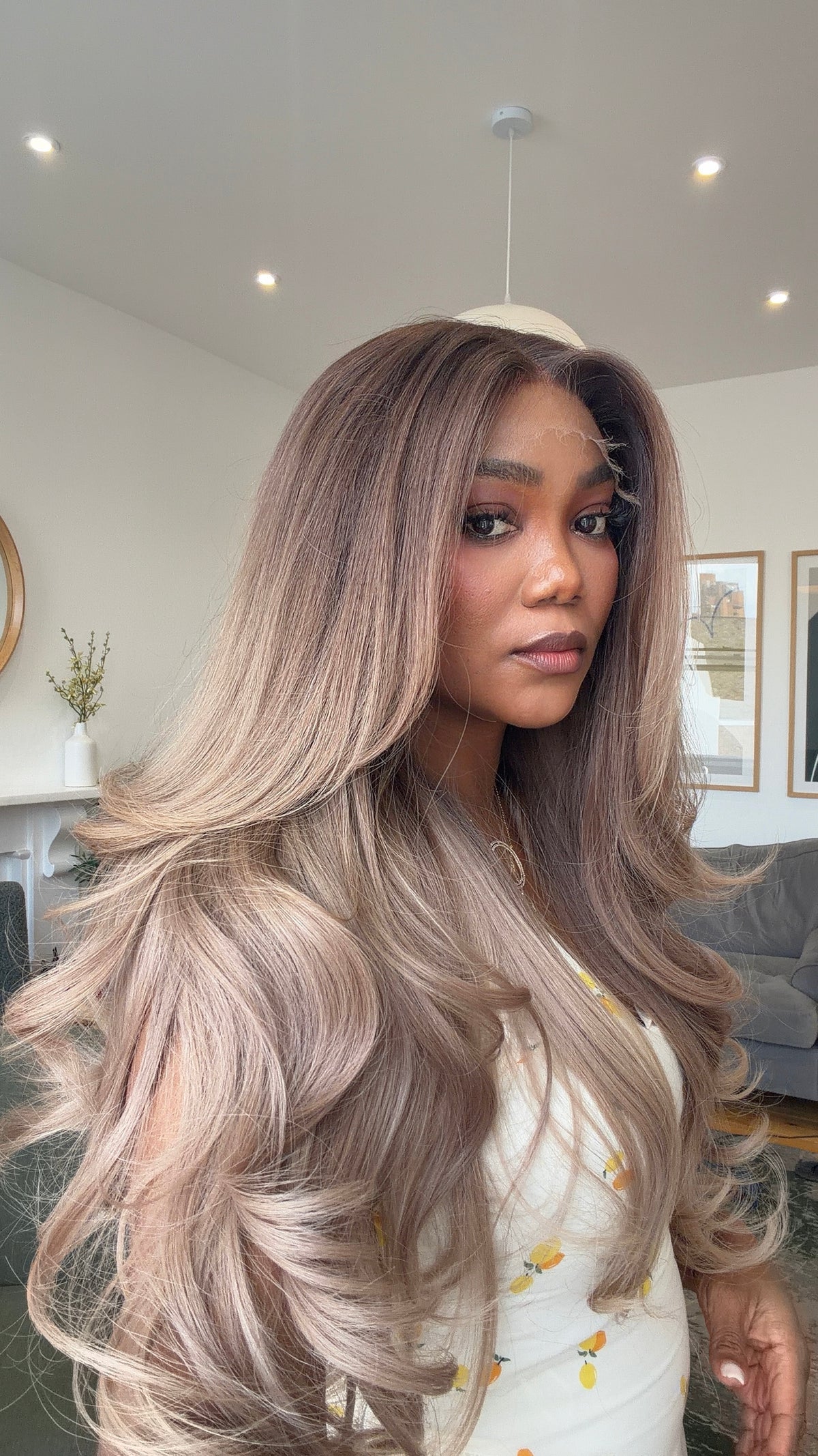 Blush Blonde Wavy Layered| HD Lace| 24 Inches